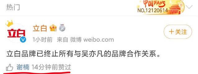 谢楠|吴亦凡背景有多强？谢楠点赞微博后立刻澄清，吴京不敢直呼其名