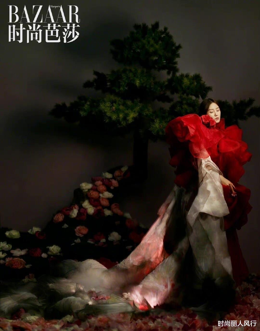 刘诗诗|刘诗诗十月大片刷爆颜值新高度！戴“国花”穿印花裙，人比花娇