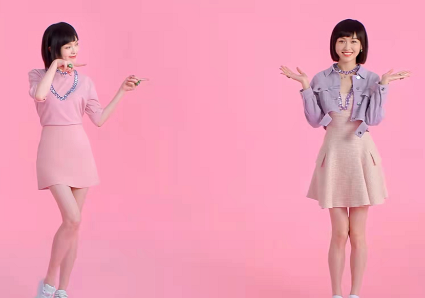 时尚风行派|37岁唐嫣又扮“傻白甜”！新广告短发造型梦回赵默笙，穿粉裙超嫩