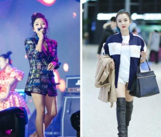 小陈有说 35岁何洁还很时髦,黑T恤配短裤扮“下衣失踪”,大长腿超抢眼