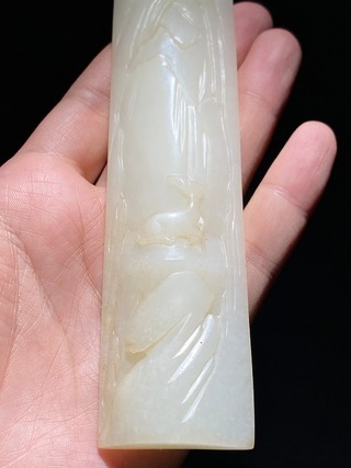 和田玉籽料|清 和田玉籽料 白玉 龙龟 摆件 把件 纸镇