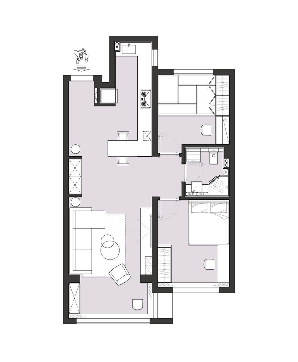 设计师|进门就是深褐色,大面积运用深色同样很明亮,这才是设计的魅力