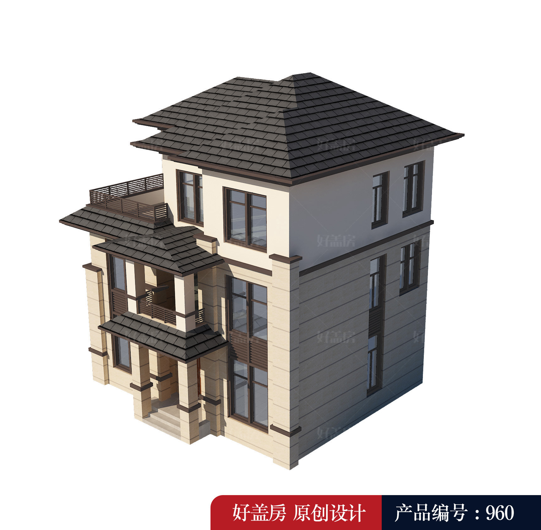 |新中式别墅效果图