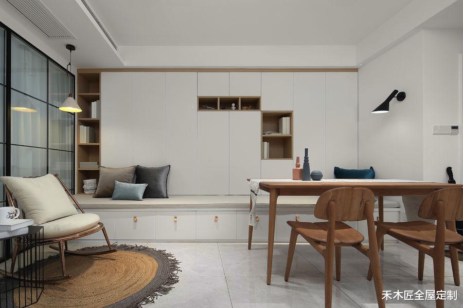 禾木匠全屋定制 90㎡超强收纳设计，套二变套三，营造简约宜居氛围！