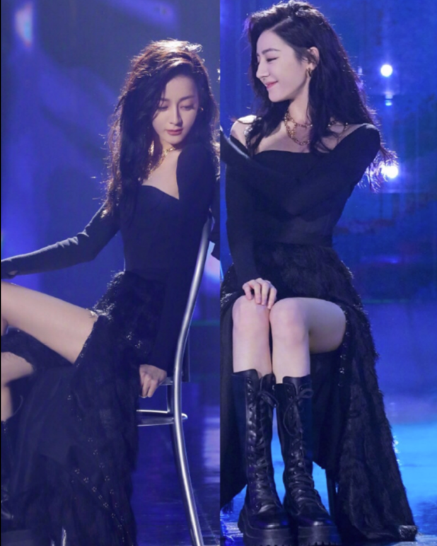 迪丽热巴|迪丽热巴工装照酷飒有痞子感，瘦的厉害双腿像麻杆，撑不起裤管