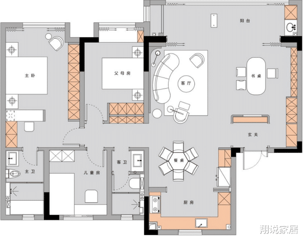 翔说家居|120㎡三室简约风,极致的简约感让人温馨又安逸,真让人羡慕