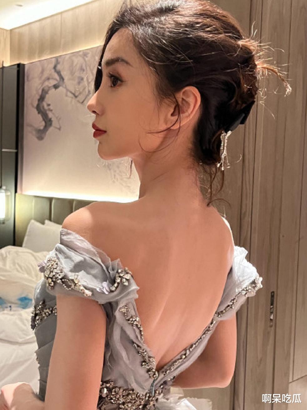 Angelababy|杨颖跨年生图曝光！背上全是骨头，礼服都快撑不起来了