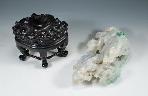 翡翠|清 翡翠仿太湖石山子摆件