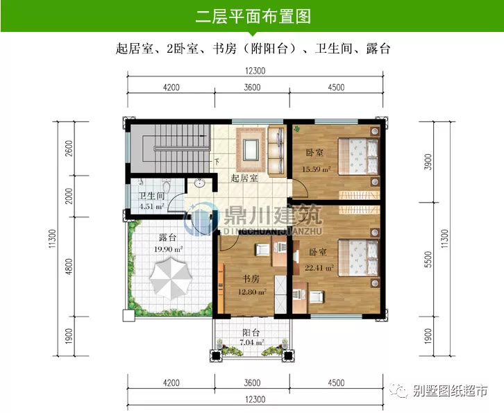 5款开间12米二层别墅，农村建房经典户型，每栋造价20来万
