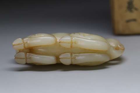 文玩|和田玉籽料枣黄皮童子献寿