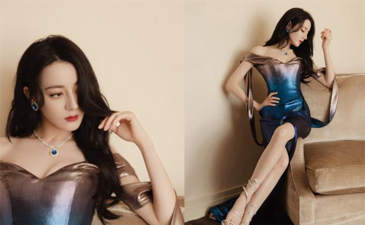 李易峰|迪丽热巴穿蓝色裙子现身「美到极致」！网友评：人鱼公主上岸了！