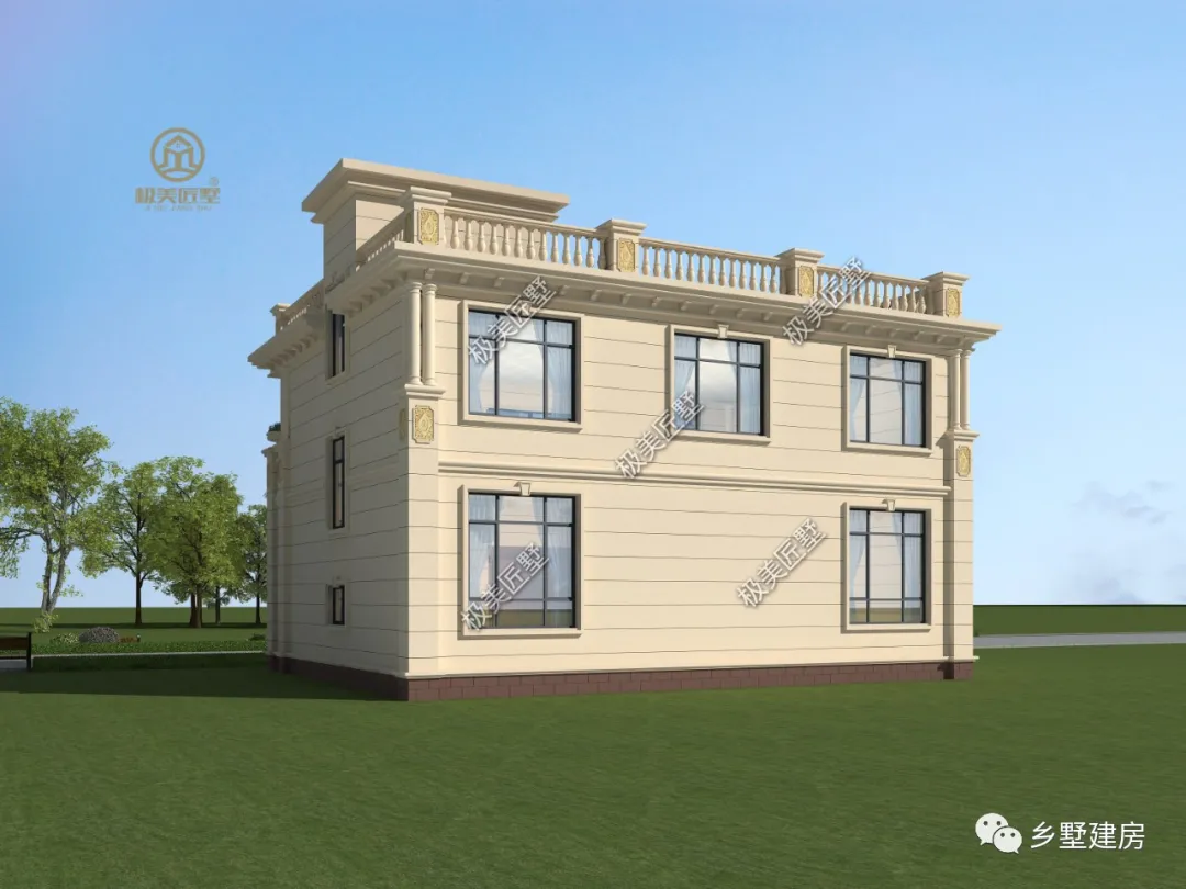 |大气豪华二层欧式平顶别墅，村里盖一栋，享受悠闲时光