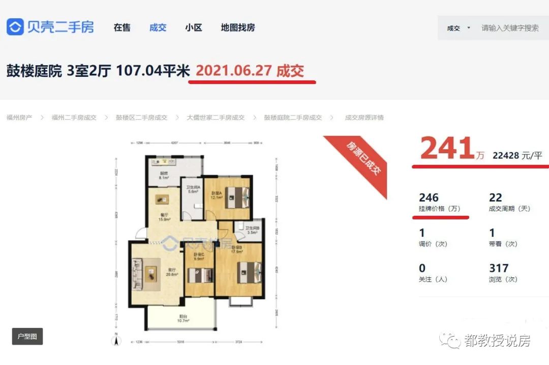 |鼓楼庭苑小洋房，就在大儒世家旁，盘点福州市区近期鲜活成交案例