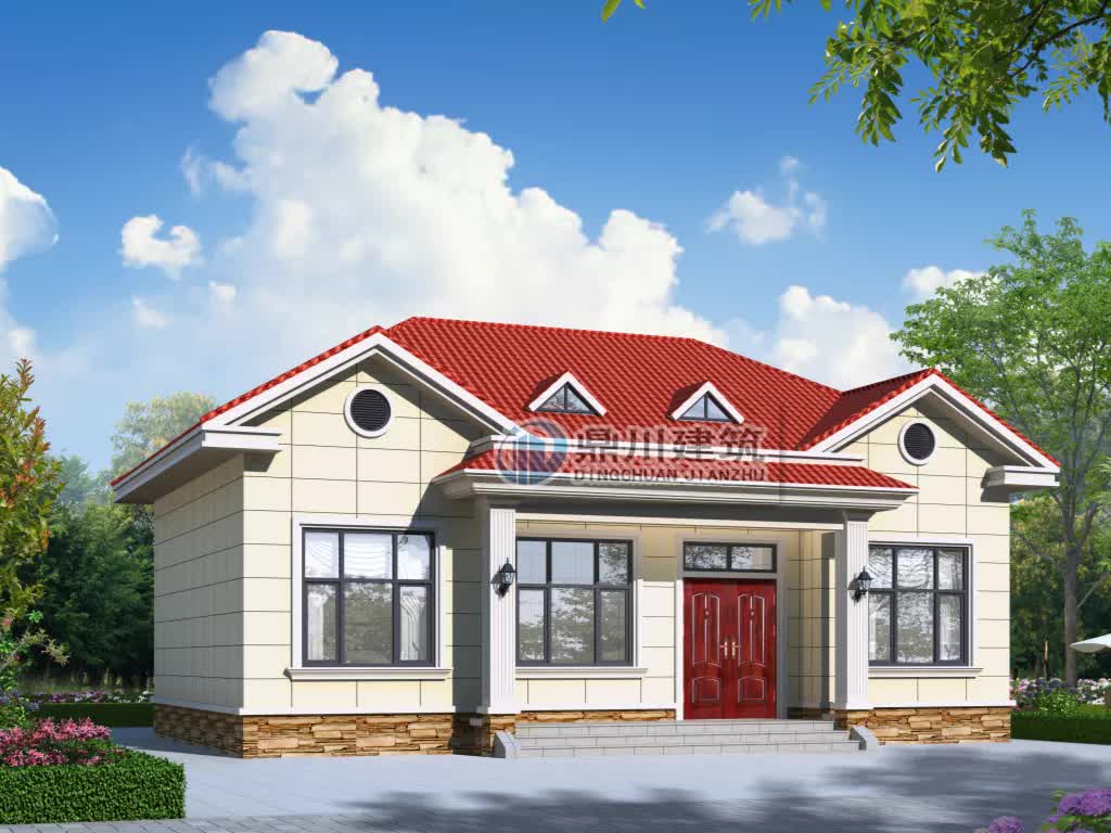 |4款农村一层小别墅，每一款风格都不同，各有特色，平层也有范