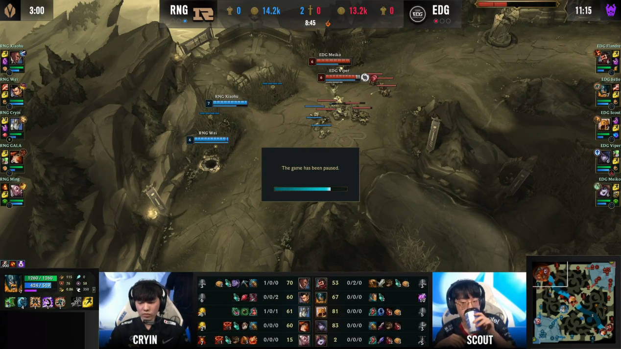 巫师|EDG不想再暂停了!Meiko单届世界赛五次黑屏,直言太影响心态了