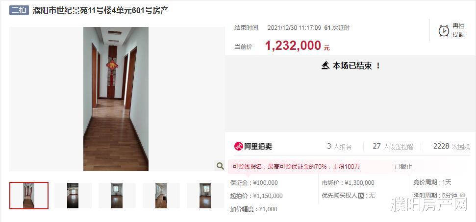 法拍房|1天内，濮阳4套法拍房成交！学区房仍是热点！
