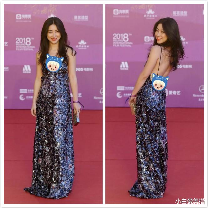 小白爱美搭|朱珠的美是骨子里的，一件靓丽的亮片长裙，穿得高级又时尚