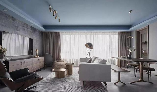 吴珍慧宝妈|106㎡工科男的理想工业风，天蓝色的乳胶漆顶，效果太有特色了！