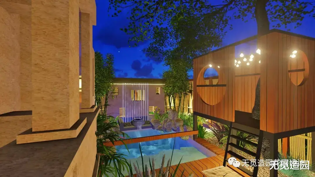 无觅造园:40平的现代禅意庭院,虽小而精致。