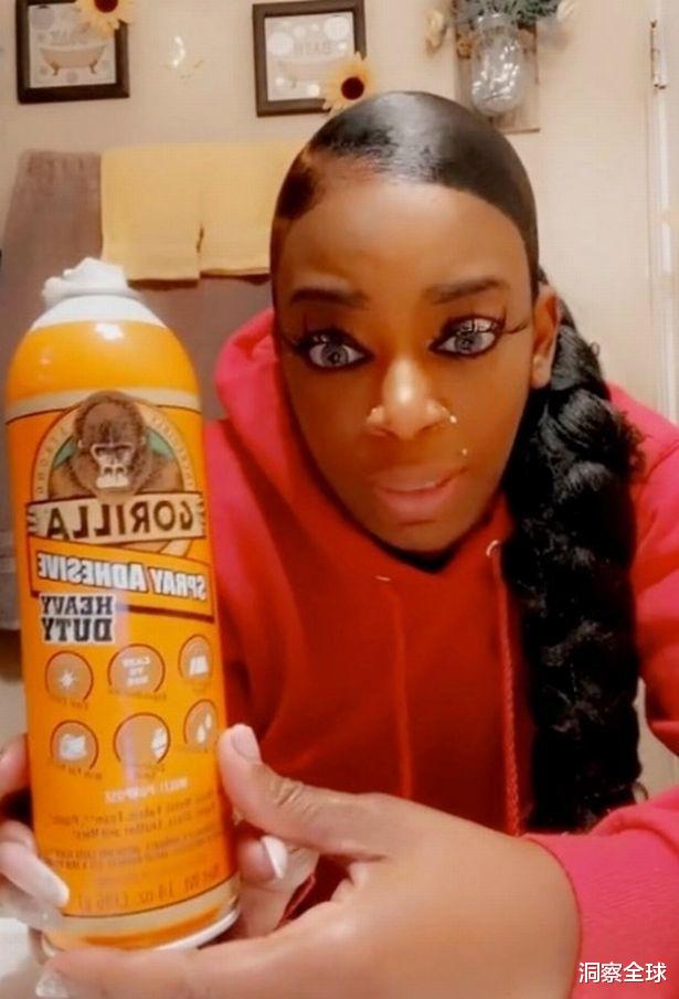 |美国女子用大猩猩胶水给头发定型 结果洗不掉了 一个月都这样