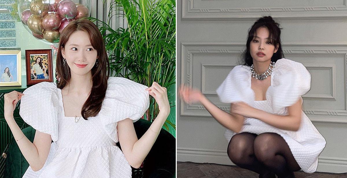 美搭刊报|林允儿Jennie撞衫,同款白色及膝裙,一个穿出了清纯感一个辣妹风