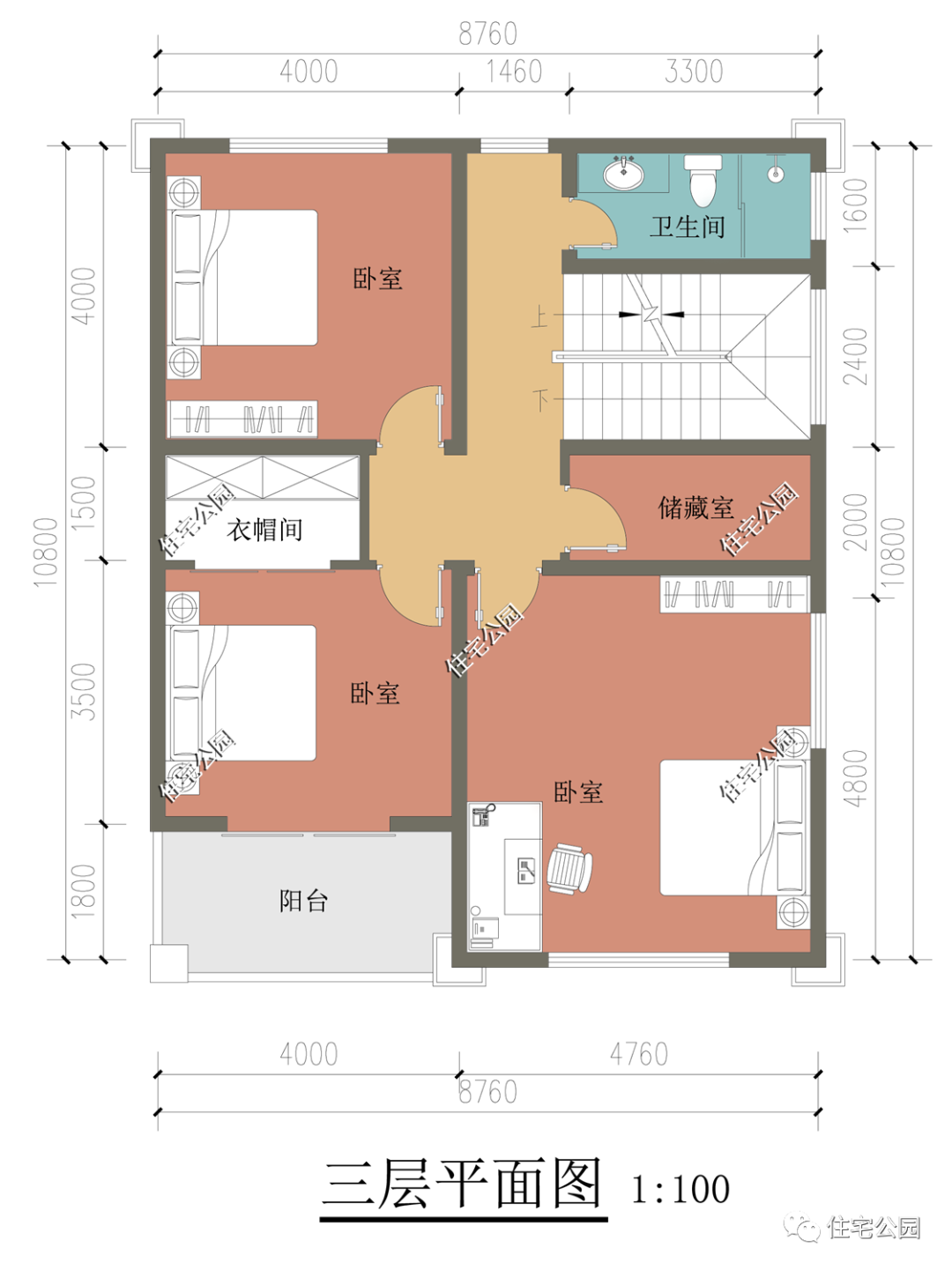 |户型特辑：10套8米面宽户型设计，百平宅基地就能建一栋