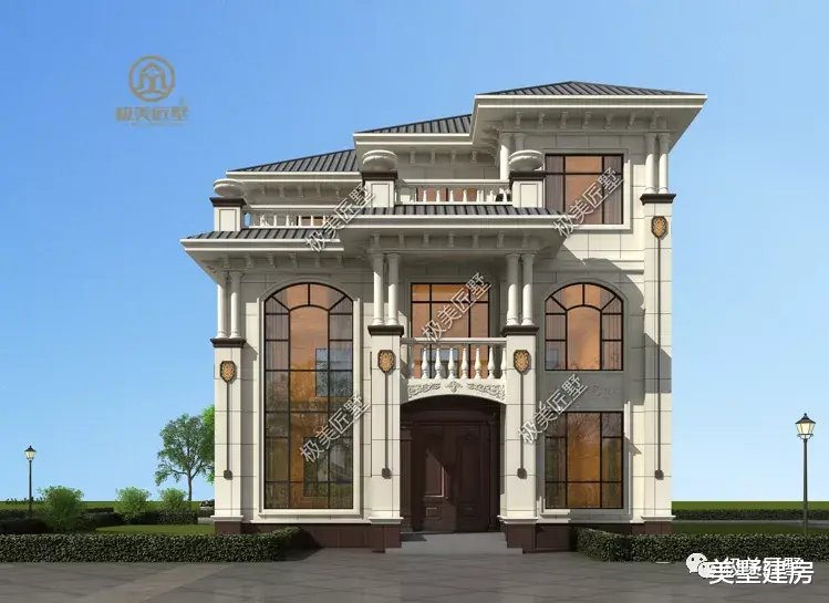 11.5×10.9米,三层简欧别墅,造型经典时尚,值得一看!