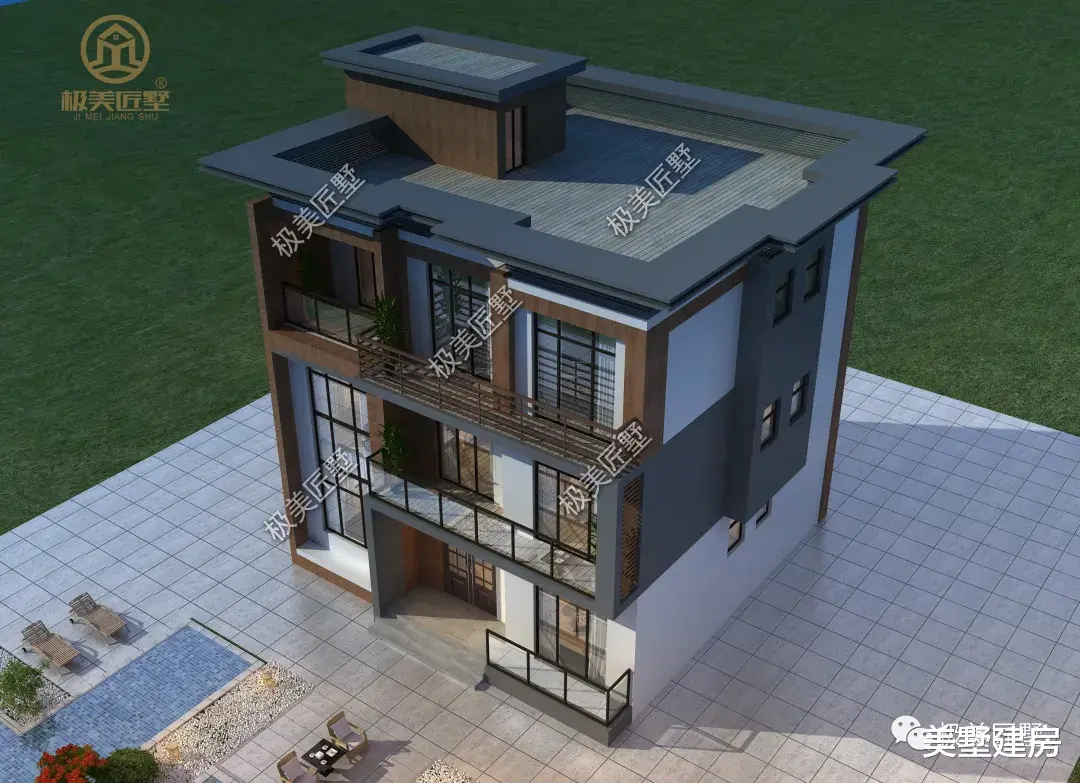 |三层现代风别墅,引领时尚建房新潮流!