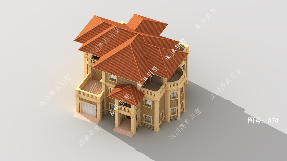 带车库的欧式别墅，快建一栋，日子越来越红火。