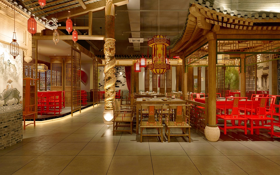 中式餐厅设计：雕龙画凤和田园风光，你选哪一家？