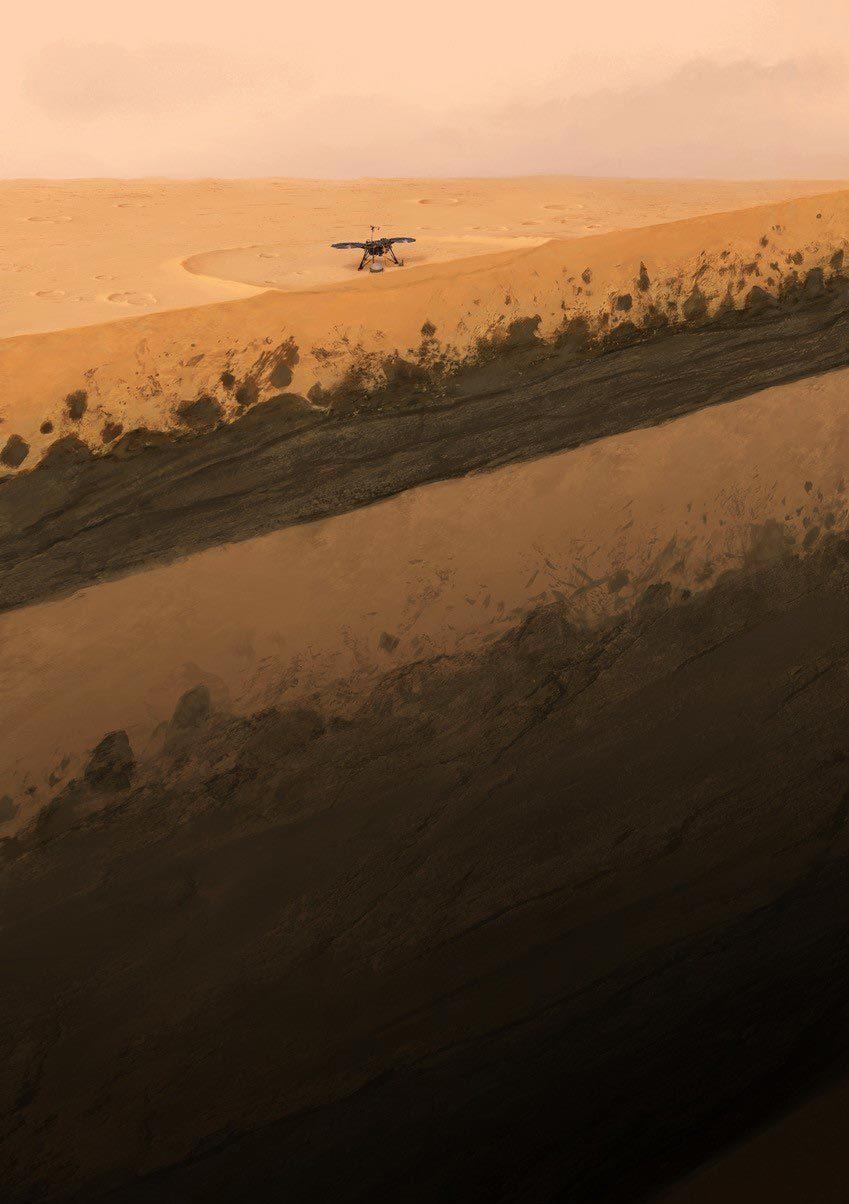 火星|美国宇航局洞察号调查了200米深的火星岩层结构，非常复杂