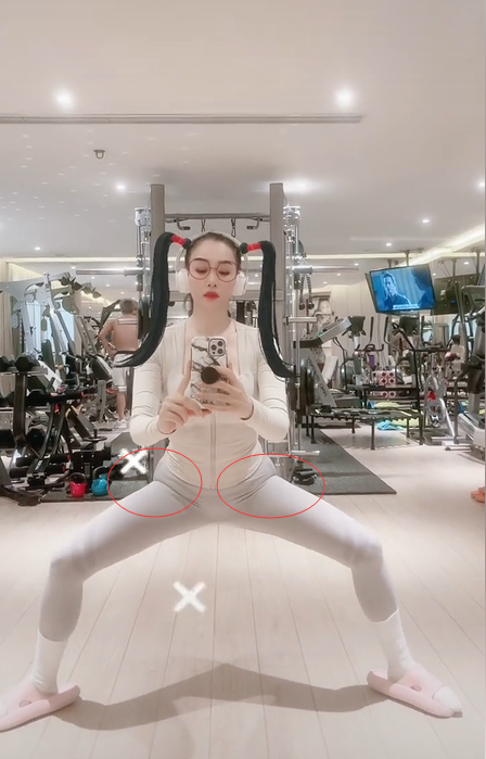 钟丽缇|钟丽缇穿拖鞋现身健身房挑战蝎子腿，太用力导致拖鞋变形，腰两侧挤出赘肉