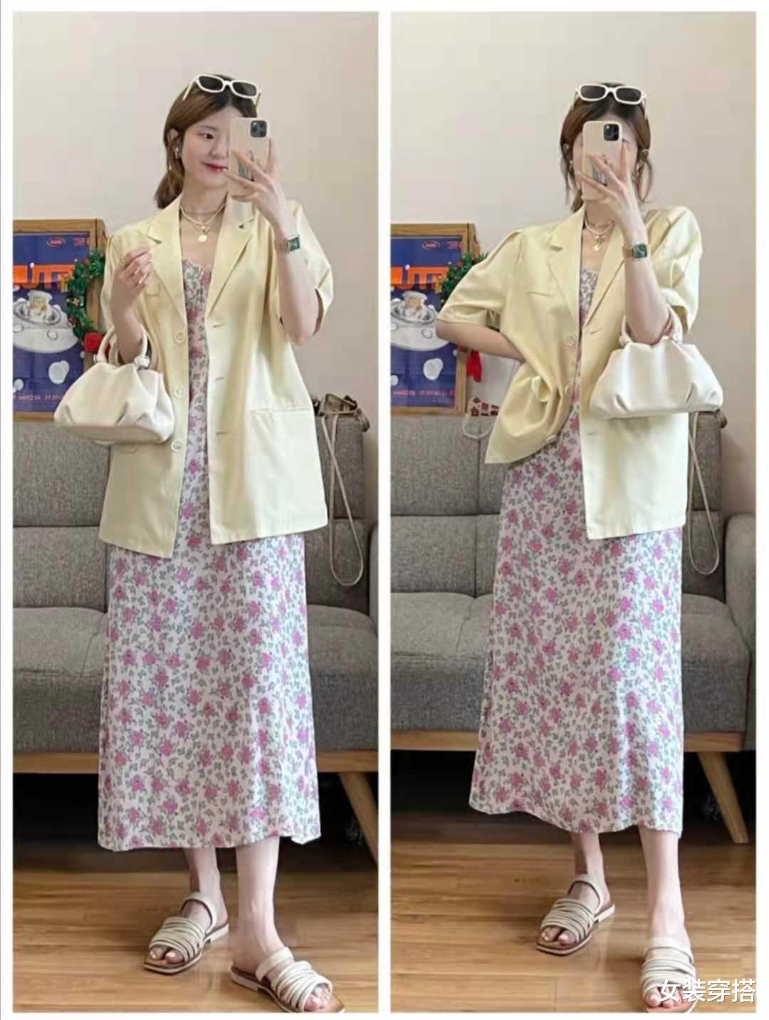 女装穿搭|吊带连衣裙搭配什么外套显高档