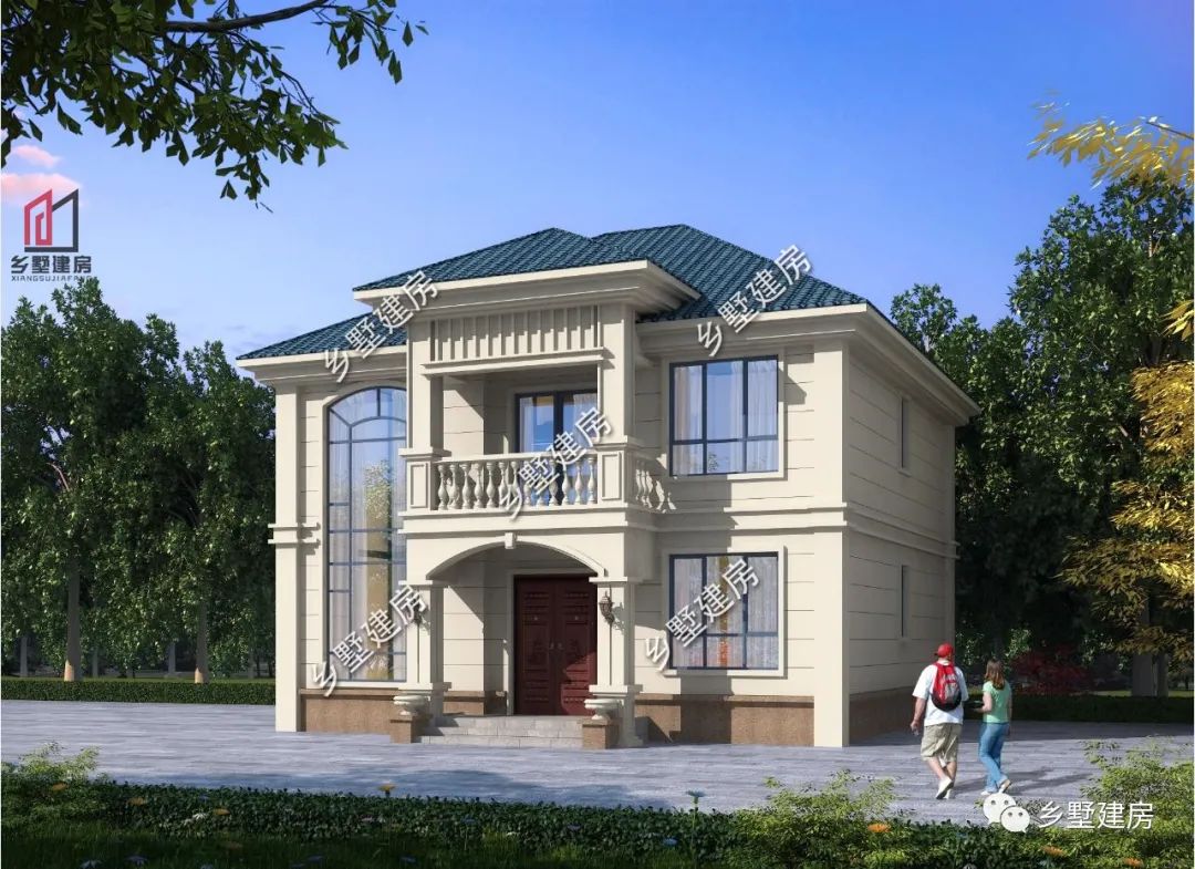 11.2X12.2米，对称设计的精致二层小洋房，农村养老首选