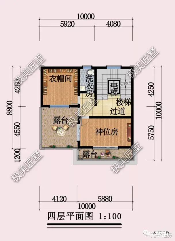 10×10米，简欧风格的四层别墅，你就是村里最靓的仔
