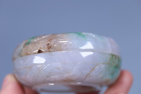 翡翠|民国， 翡翠双耳带盖赏瓶