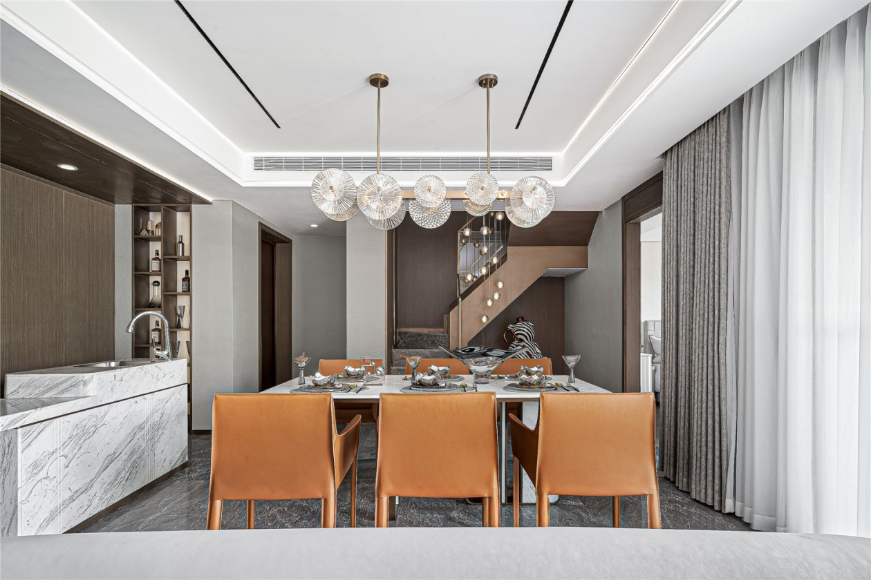 |174㎡叠墅软装设计,打造现代空间的时尚奢华感!