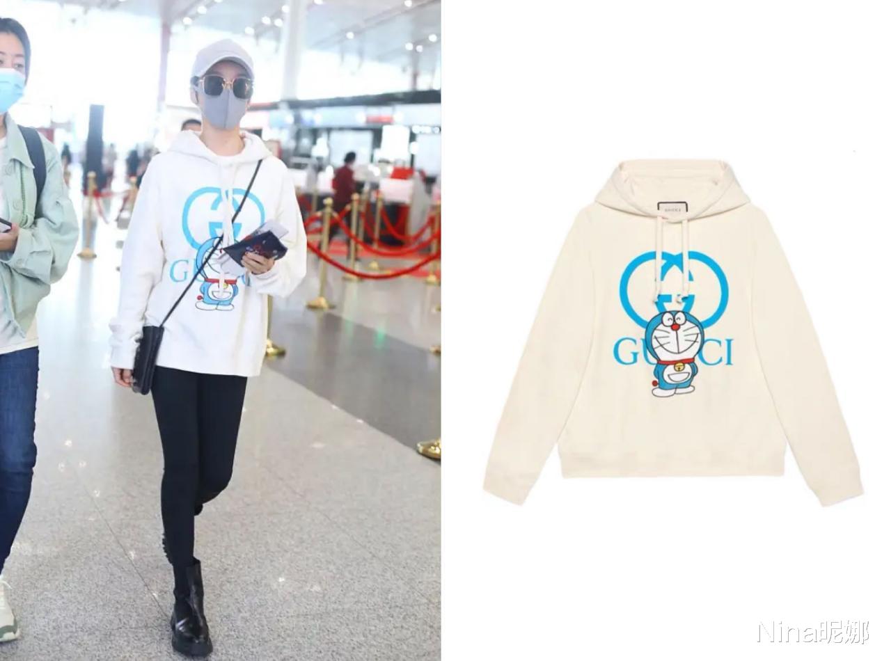 谢楠|百亿演员吴京娇妻走机场真奢侈，穿2万卡通卫衣，跟记者打招呼好温柔