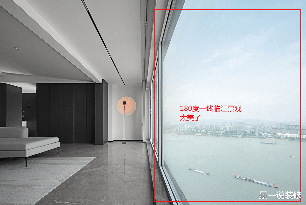 景一说装修|南京135㎡一线江景房，50万装修，电视背景是长江，真是太幸福了