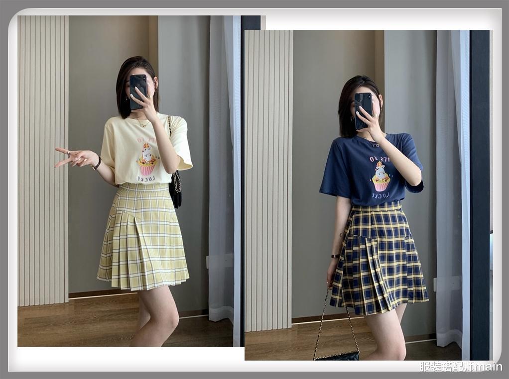 服装搭配师main|给我这两款百褶半身裙，能还你一周穿搭不重样