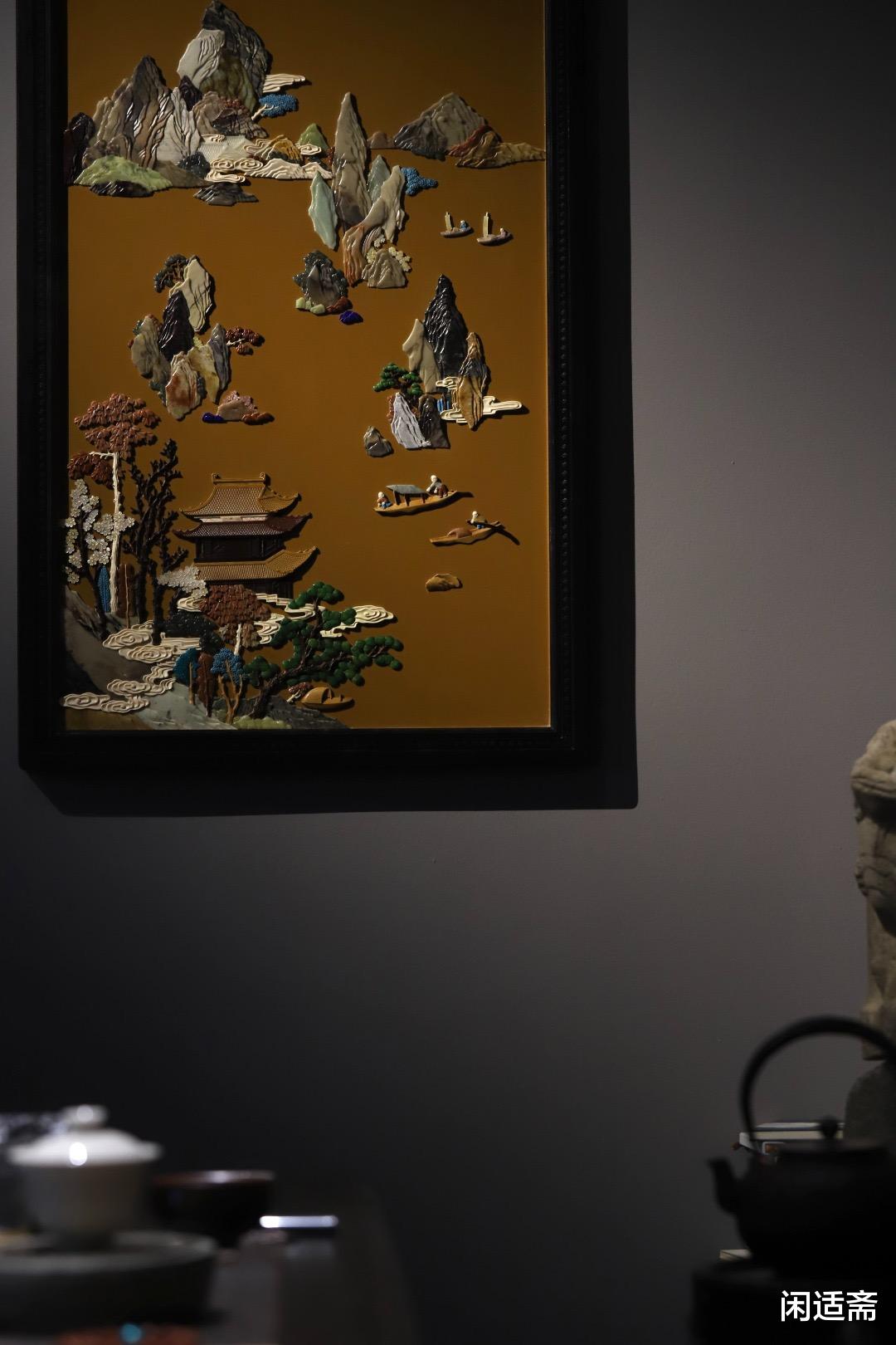 雅室清居，中式家装，百宝嵌挂屏