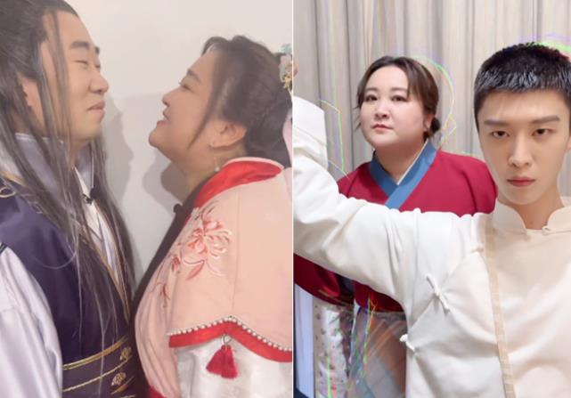 |贾玲分享录制综艺视频，身穿汉服扑向杨洋怀里，脸上笑容灿烂