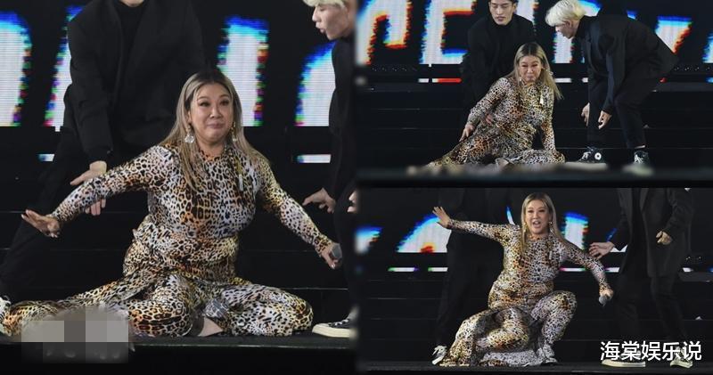 郑少秋|郑欣宜领奖摔倒，紧身豹纹连衣裙像翻转的乌龟，不愧是郑少秋女儿