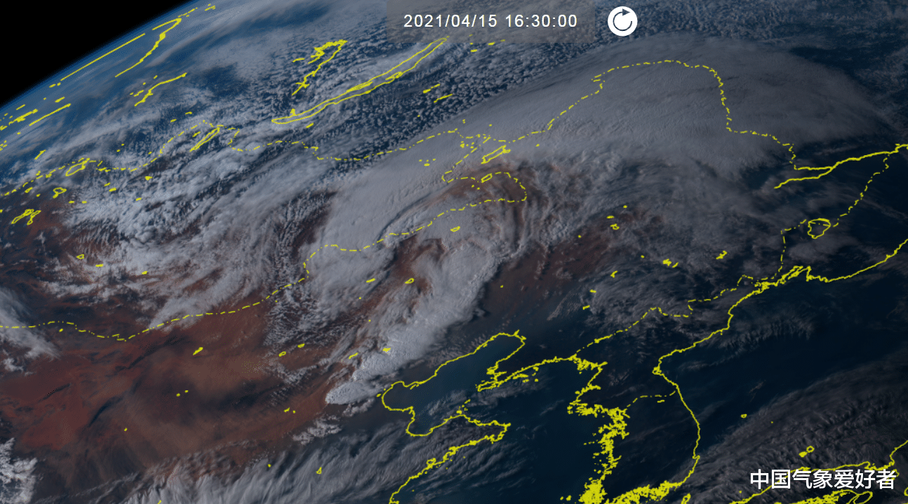 中国气象爱好者 天津突然“刮台风”，舒力基来了？分析：不是台风，沙尘风暴搞鬼