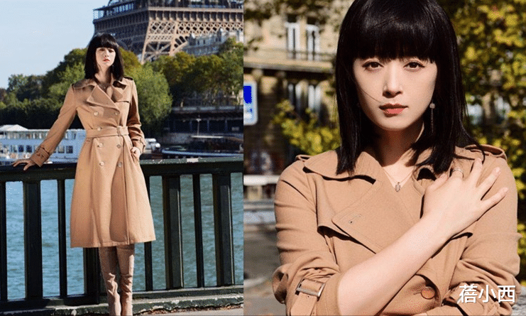 蒋欣|蒋欣减肥太成功，还剪了新的齐刘海，穿风衣凹造型美得高级、惊艳