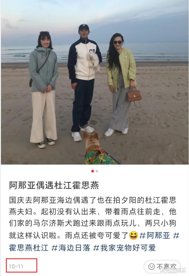 张慧雯|网友海边偶遇杜江一家？霍思燕身材明显发福，与杜江形成鲜明对比