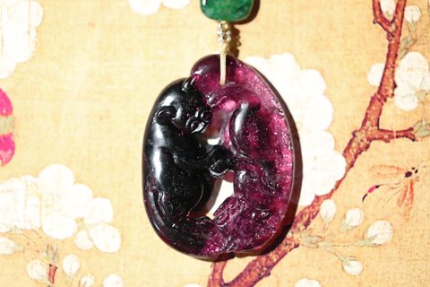 碧玺|清代双色碧玺双獾