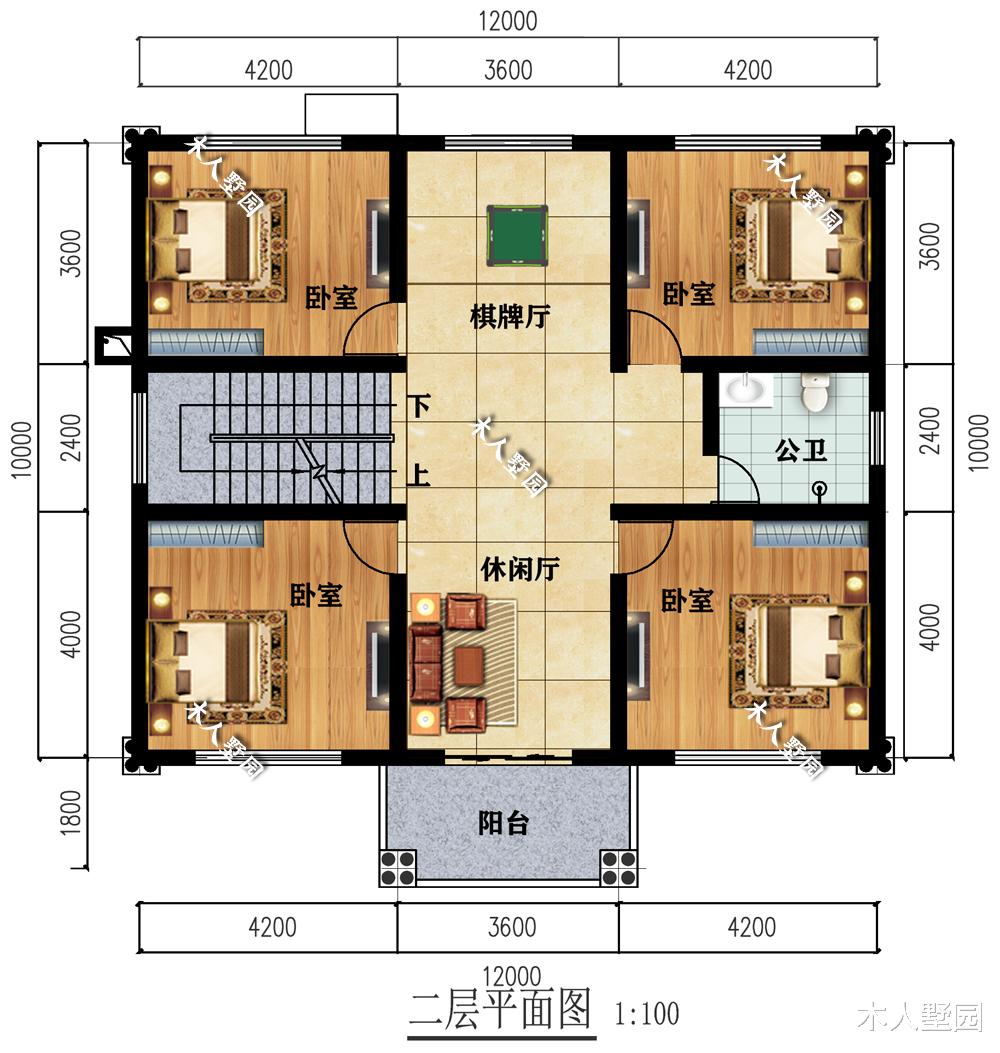 |6卧室设计,两栋不足30万的农村别墅,适合130平或140平的宅基地