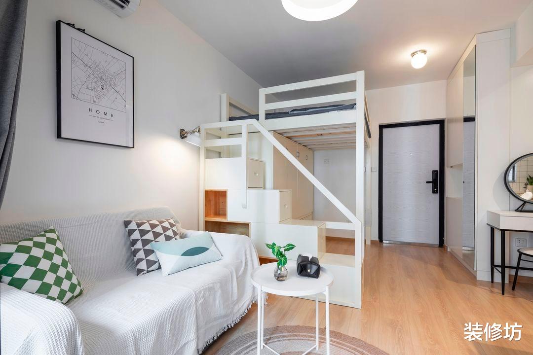 装修坊|24平单身小公寓，功能齐全还有休闲阳台，小房子也要优雅的生活