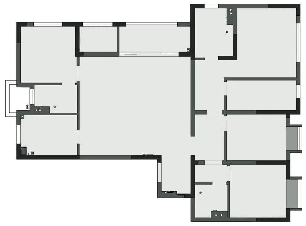国潮新家丨200㎡极简风落地窗+开放式书房，让生活回归自由舒适
